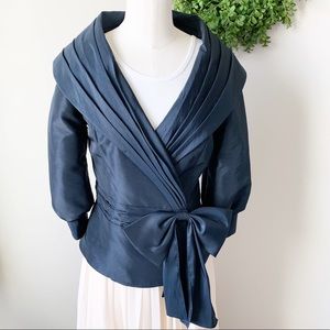 ( Terani Couture ) Portrait Collar Brocade Peplum